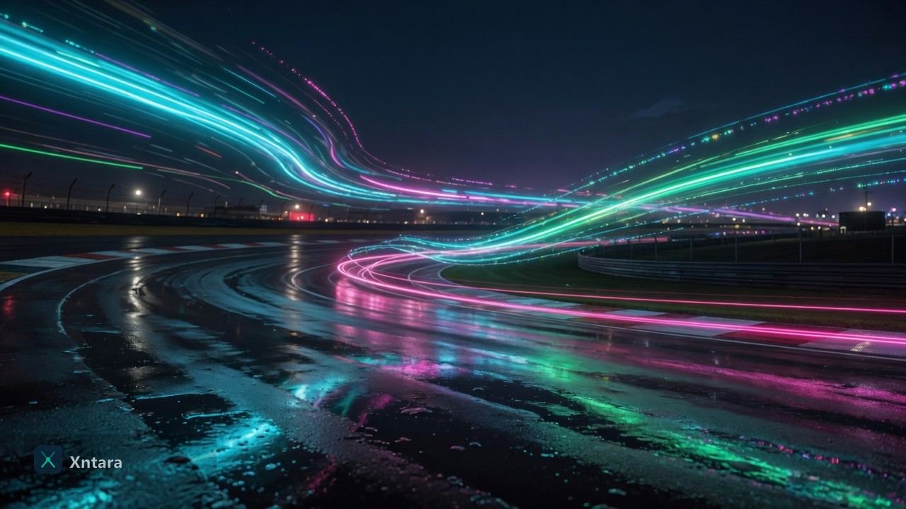 Traînées de lumière sur circuit